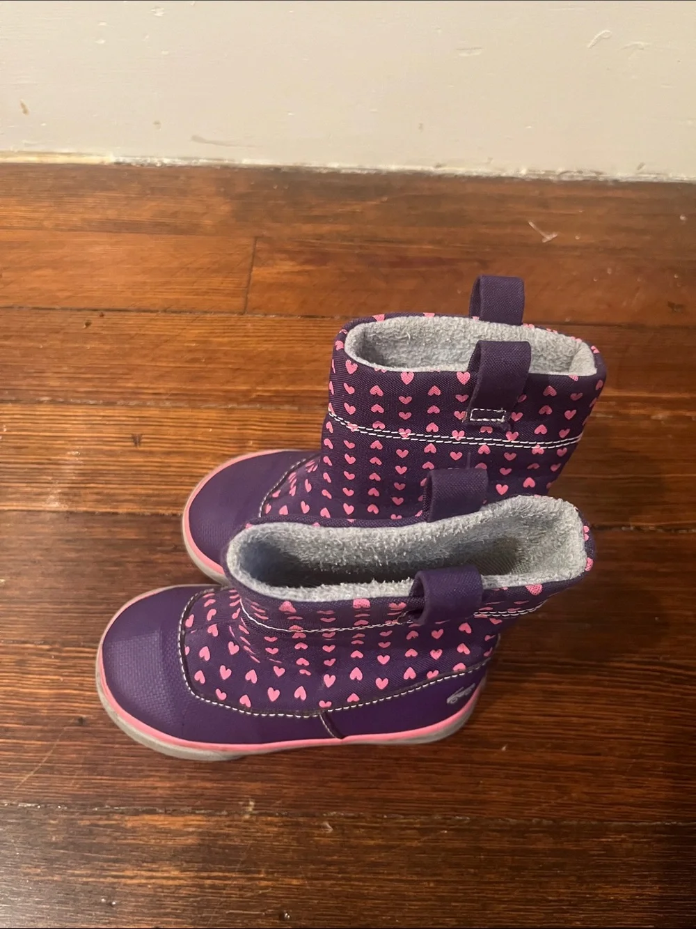 See Kai Run Purple Waterproof Heart Rain Boots with Pink Accents